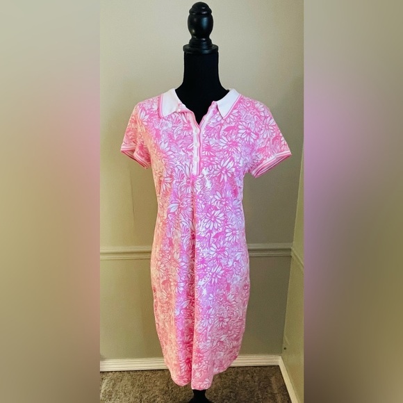 TALBOTS Pink White Casual Shirt Dress Size S - Picture 2 of 10